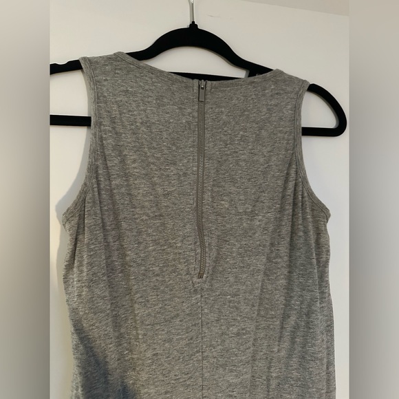 Grey midi cotton and spandex tank dress - Picture 4 of 6
